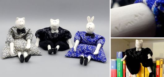 Bean bag dolls by artist Judit Knuth